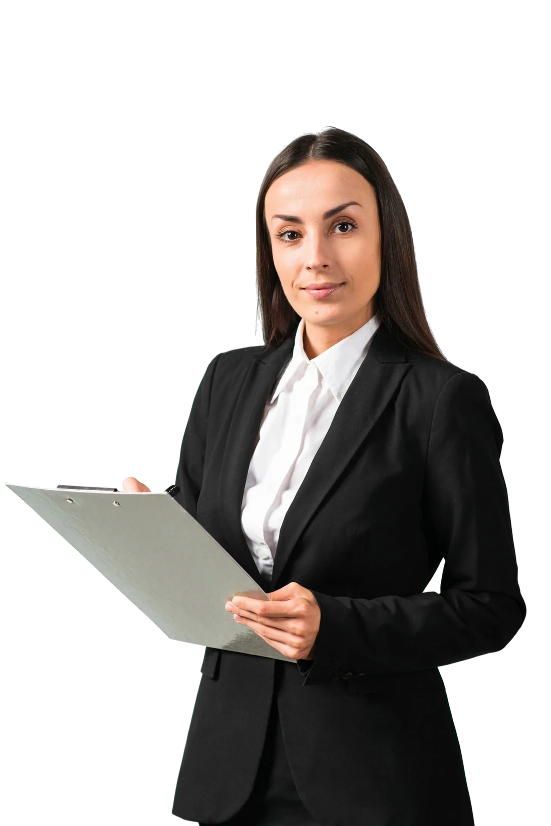 Consultant holding a clipboard